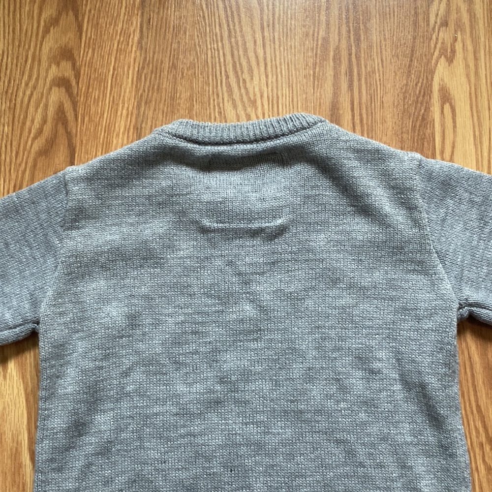 American Stitch Resting Grinch Face Christmas Sweater in Gray Size XS - Picture 8 of 12